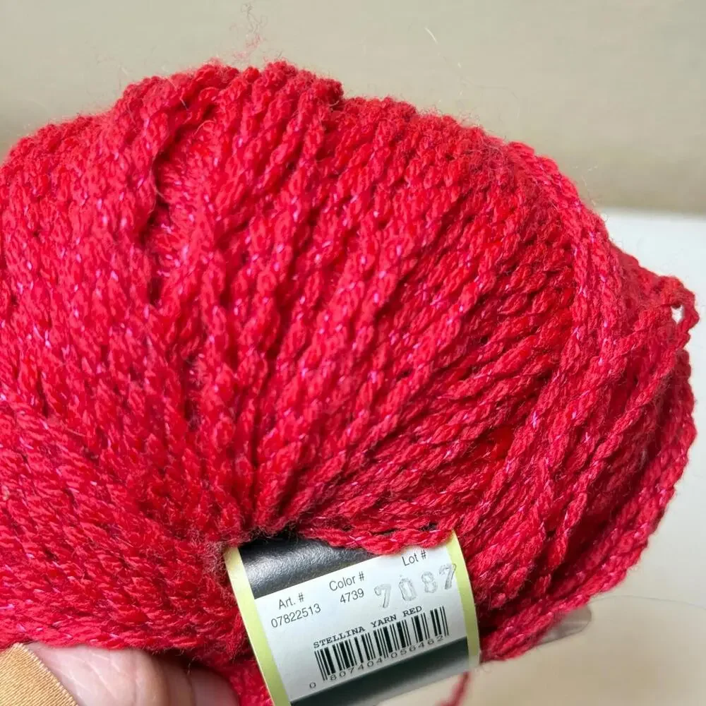 Sensations Bellezza Collection Stellina‎ Wool Blend 1 Skein of Red Yarn
